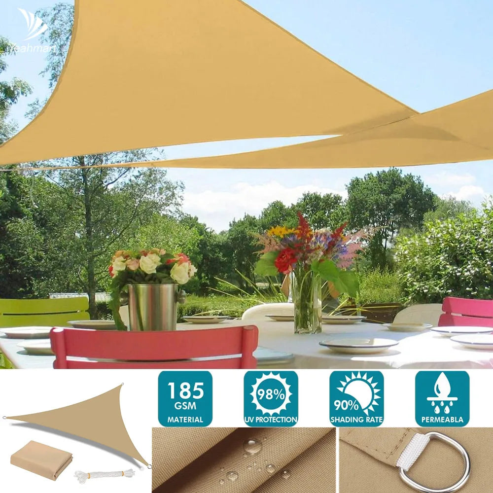 Waterproof Triangle Sun Shade Sail Canopy 98%UV Block Sun Shelters for Outdoor Facility&Activities Backyard Awning Camping Tents