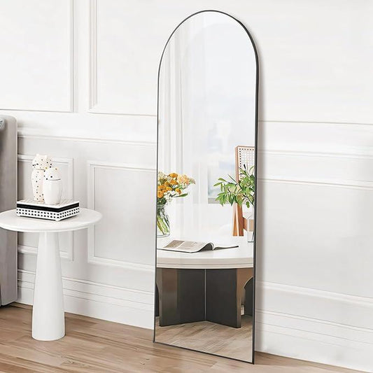 64X21In,Black,Floor Length Mirror, Arched Floor Mirror,Wall Mirror Full Length, Black Floor Mirror, Bedroom Mirror Full Length, Stand up Mirror for Living Room, Black